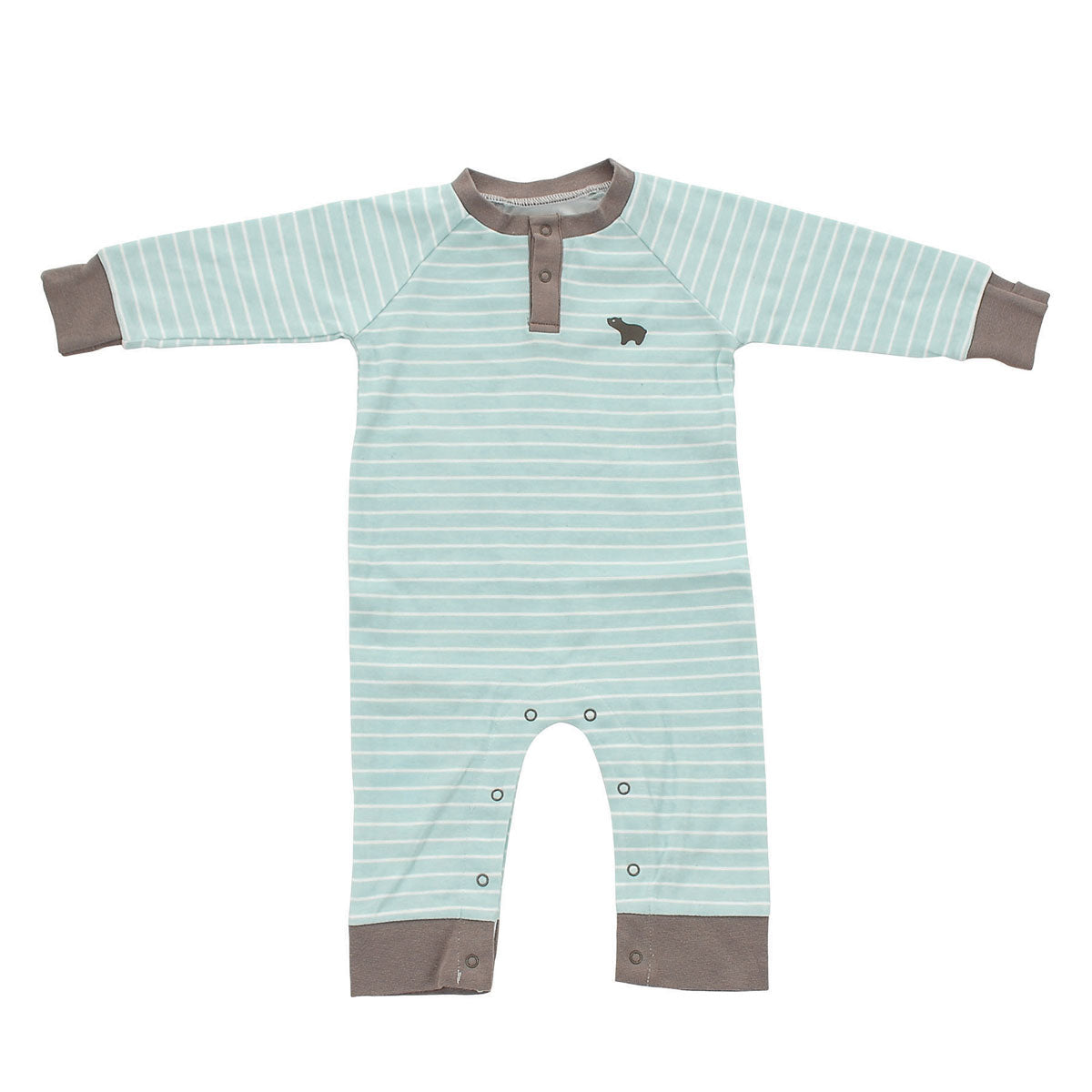 Organic Cotton Long Sleeve Romper (Arctic Blue)