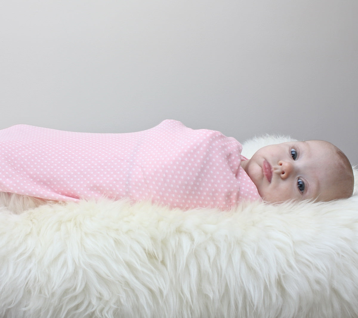 Organic Cotton Swaddler Blanket (Blush dot print)