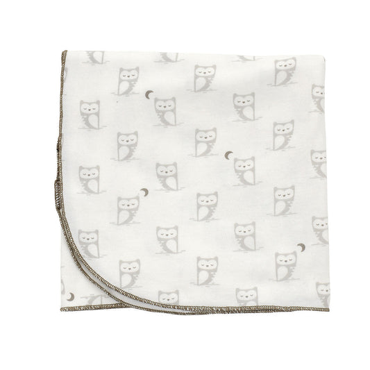 Organic Cotton Swaddler Blanket (Snowy owl/silver cloud print)