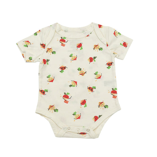 Organic Cotton Short Sleeve Onesie (Rad Radish Print)