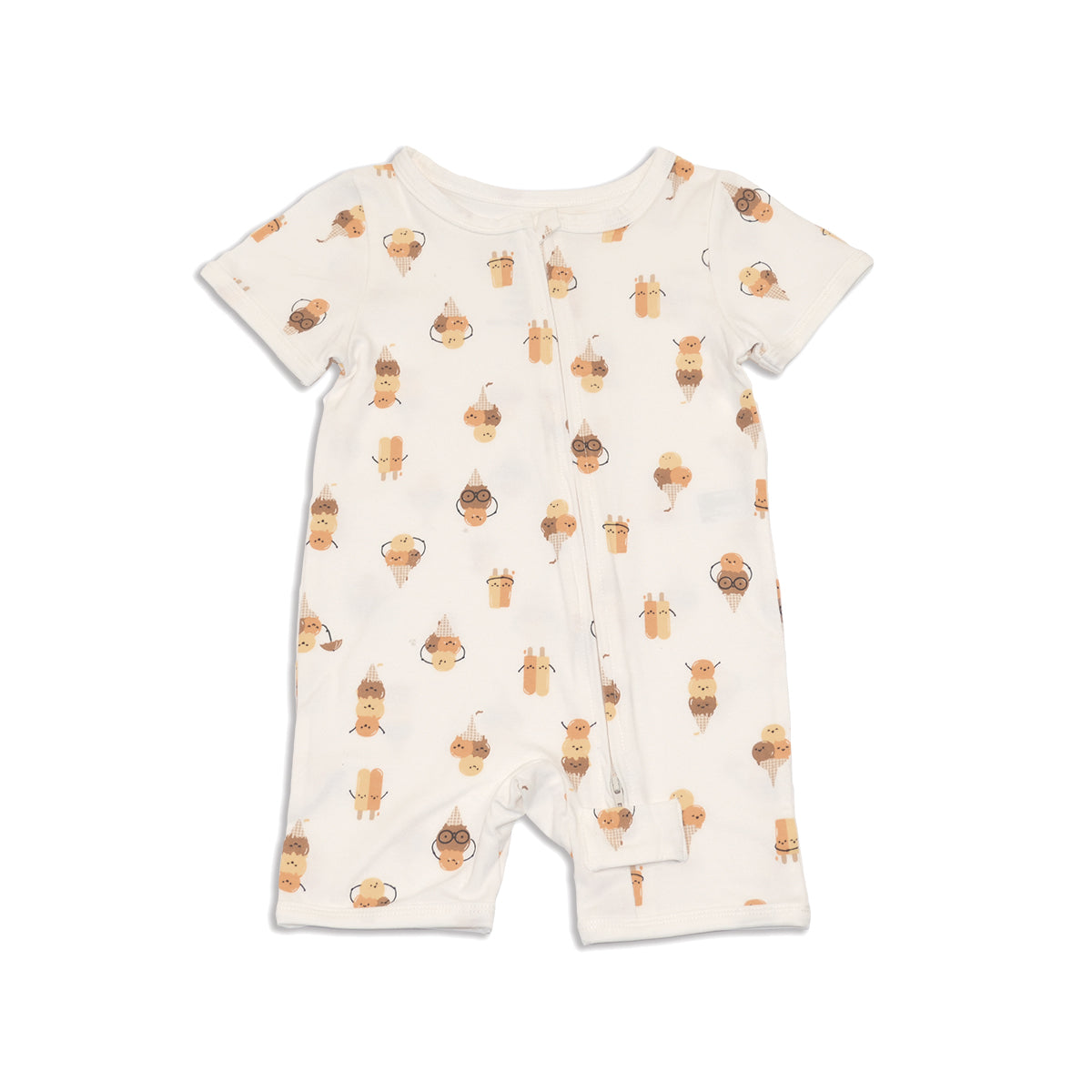 Organic Cotton Short Sleeve Zippy romper (Icy Pals Print)