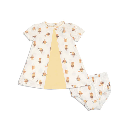 Organic Cotton Swing Dress w/Bloomer (Icy Pals Print)