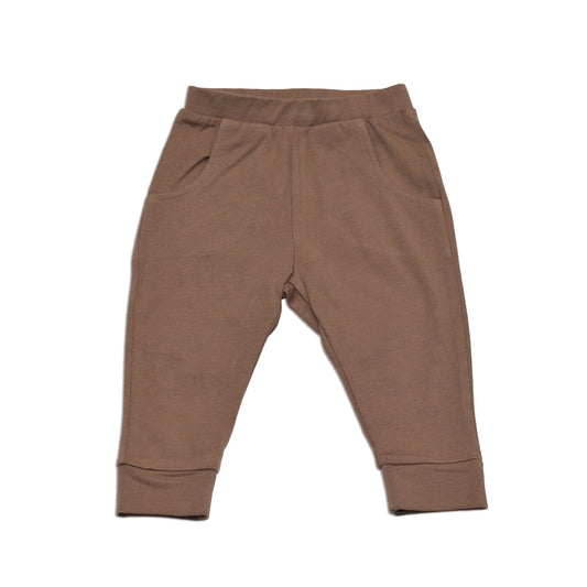 Organic Cotton Elastic Cuff Jogger (Brownie)