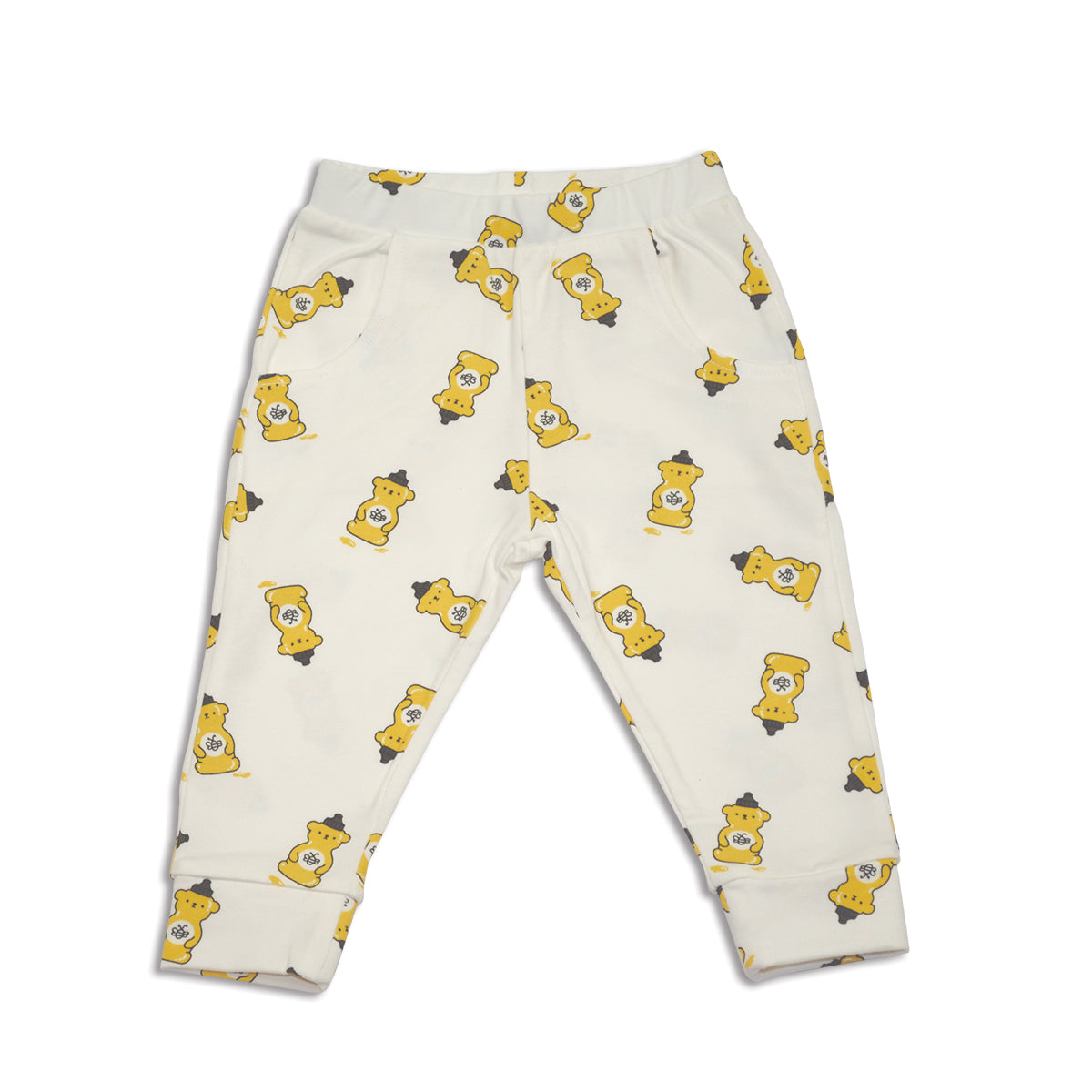 Organic Cotton Elastic Cuff Jogger (Honey Bear Print)