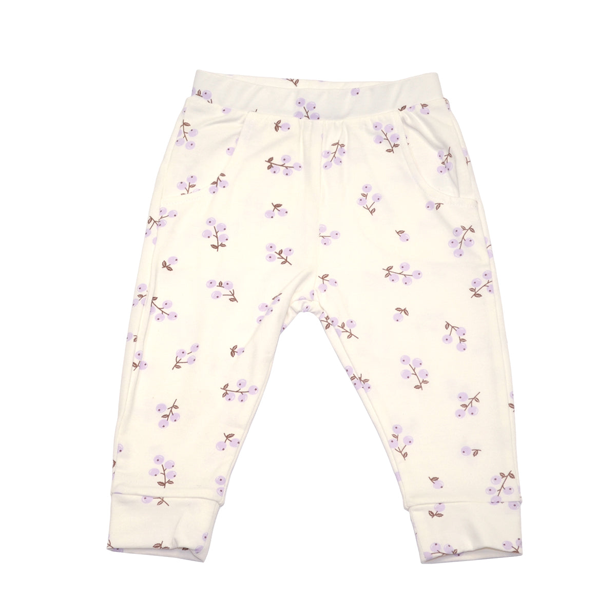 Organic Cotton Elastic Cuff Jogger (Winter Berries Print)