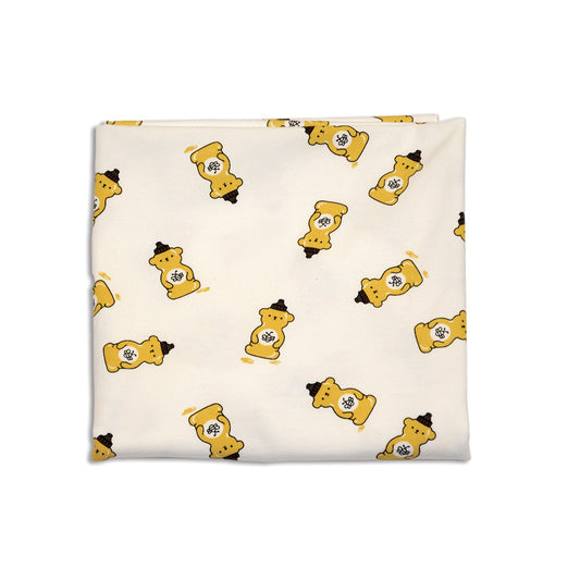 Organic Cotton Swaddle Blanket (Honey Bear Print)