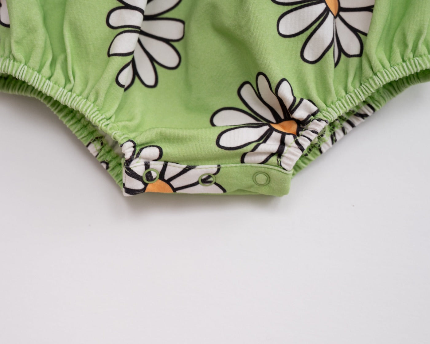 Baby Girl Green Daisy Bubble Romper