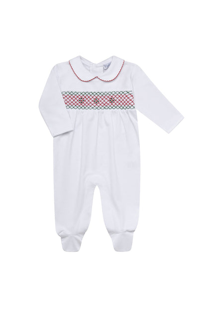 Christmas Smocked Baby Pima Cotton Footie