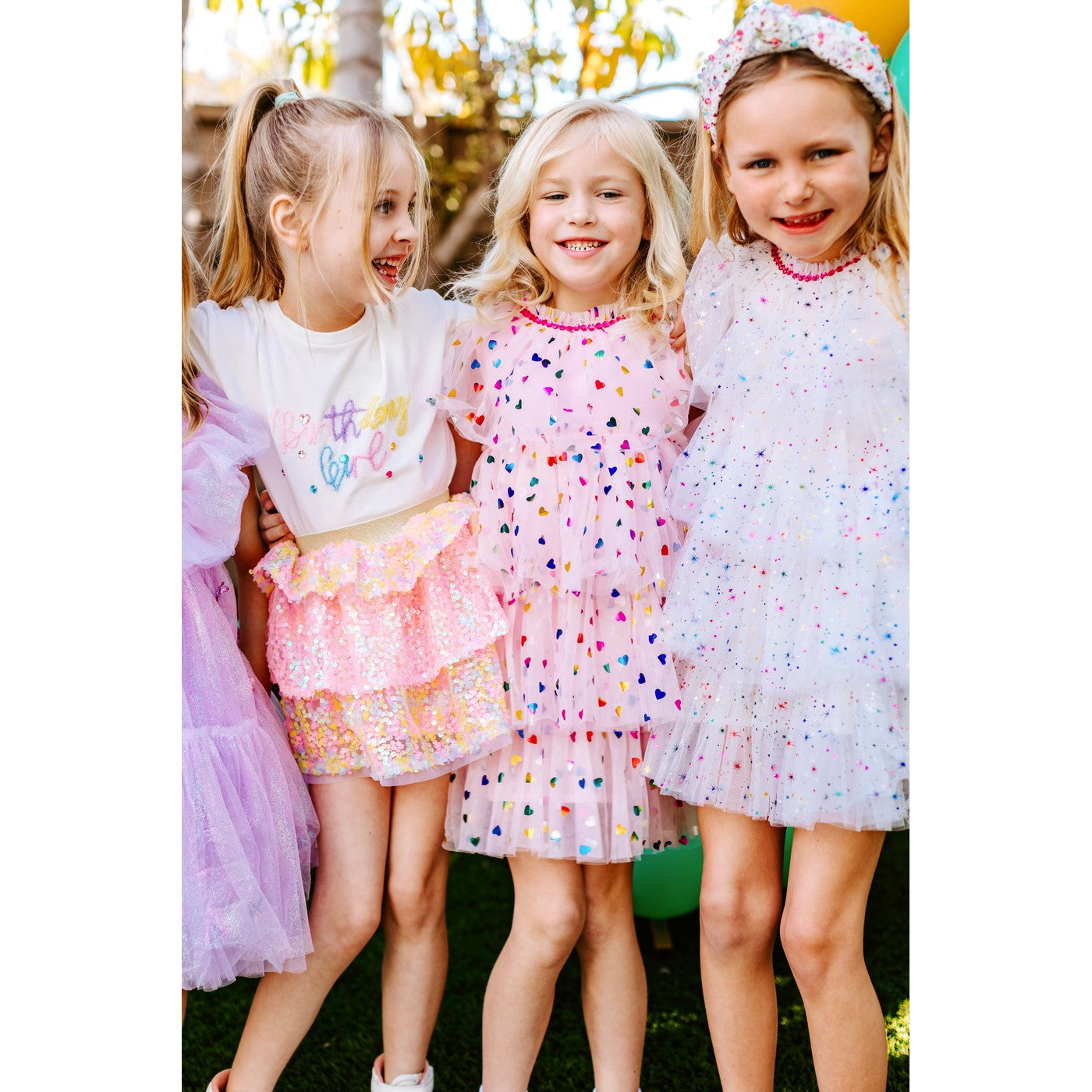 Girls White Sparkler Foil Cake Dress