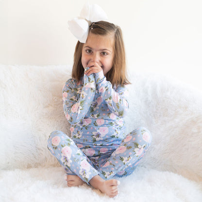 Girls Lillian Floral Bamboo Long Sleeve Pajama Set