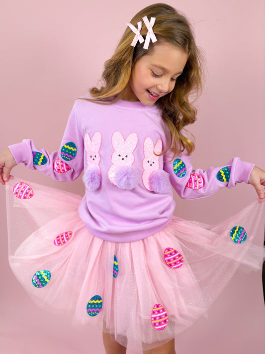 Girls Patched Easter Tulle Skirt