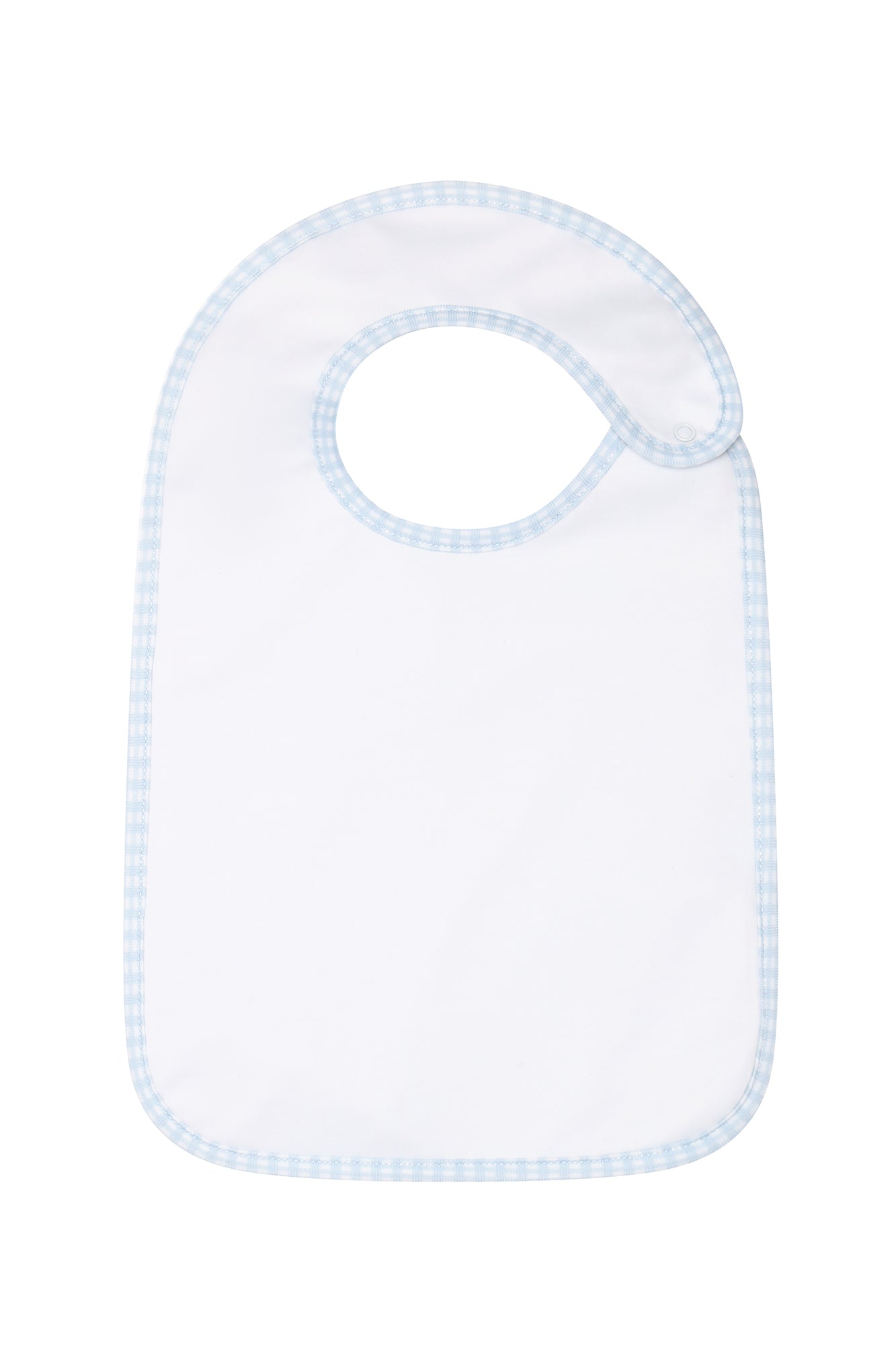 Blue Gingham Pima Cotton Feeding Bib