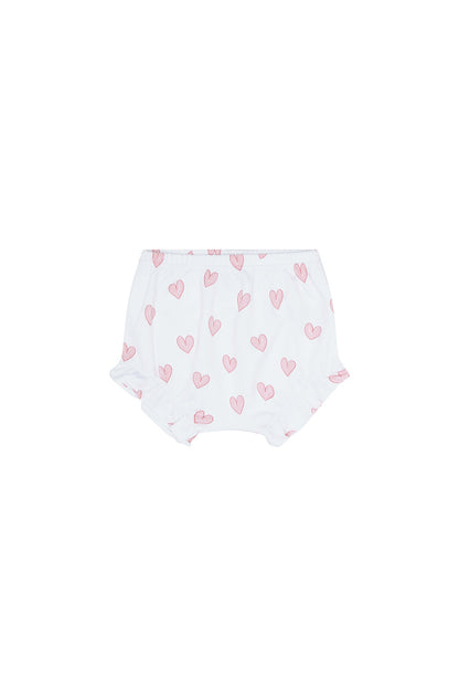 Baby Pink Heart Print Pima Cotton Onesie Set