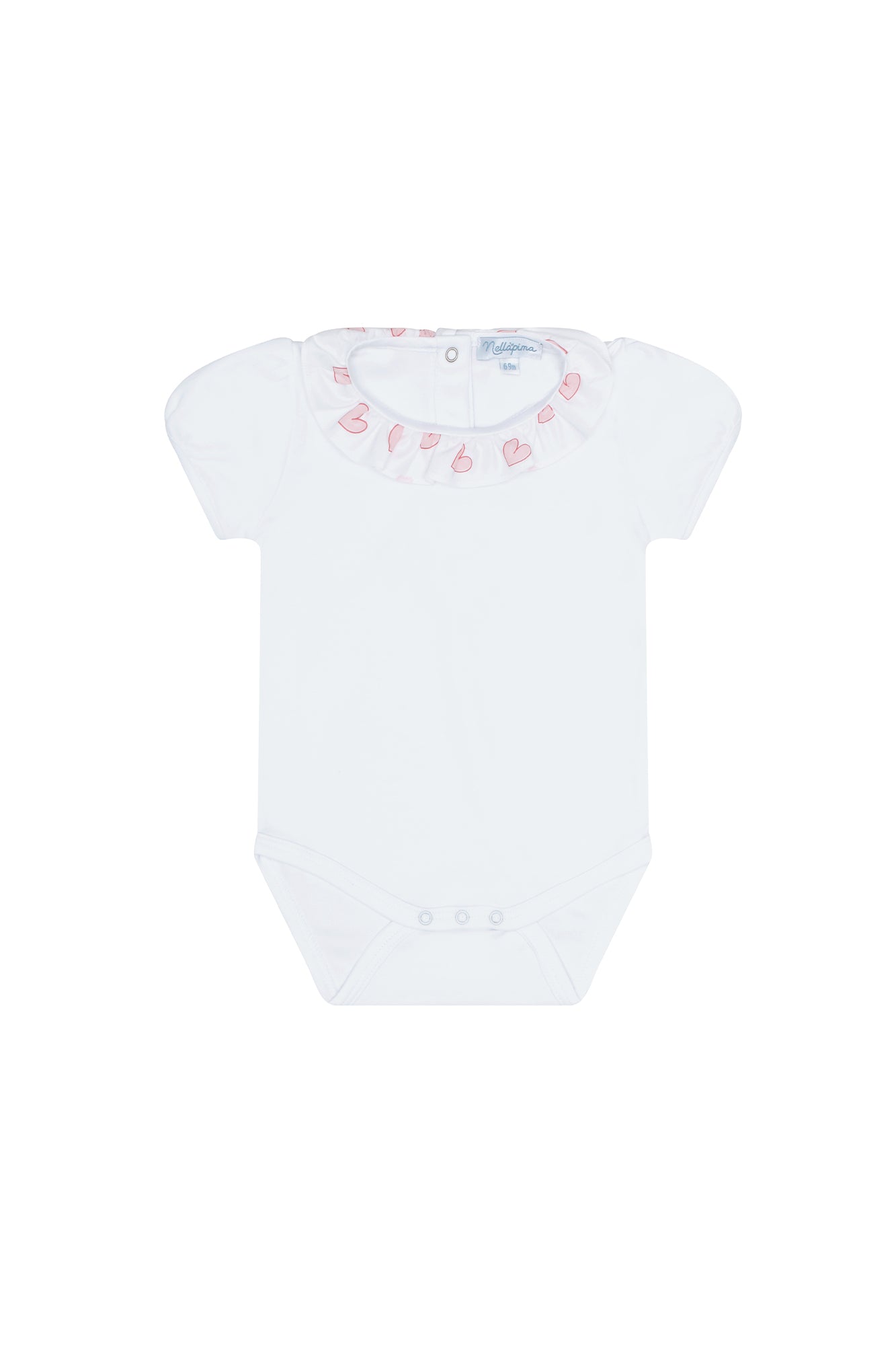 Baby Pink Heart Print Pima Cotton Onesie Set