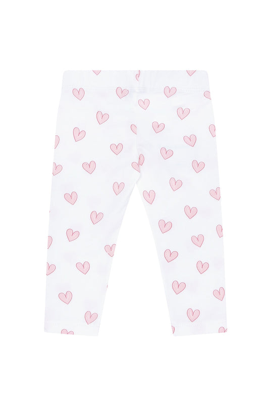 Pink Heart Print Pima Leggings