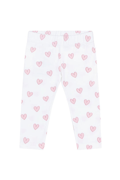 Pink Heart Print Pima Leggings