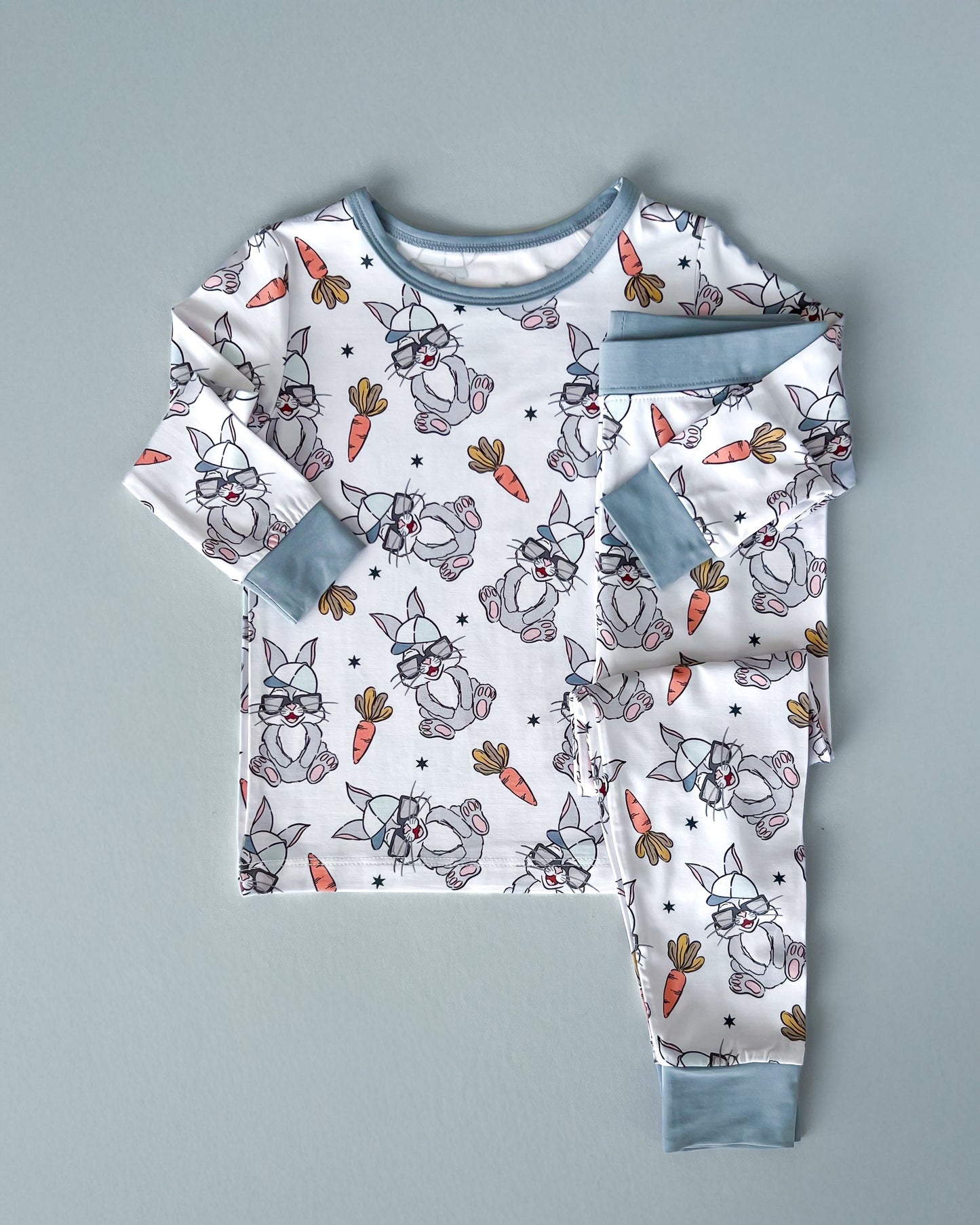 Boys Rad Bunny Bamboo Two Piece Pajama Set