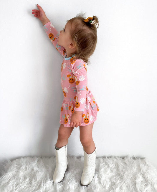 Baby Girl Hoppy Easter Bodysuit Dress