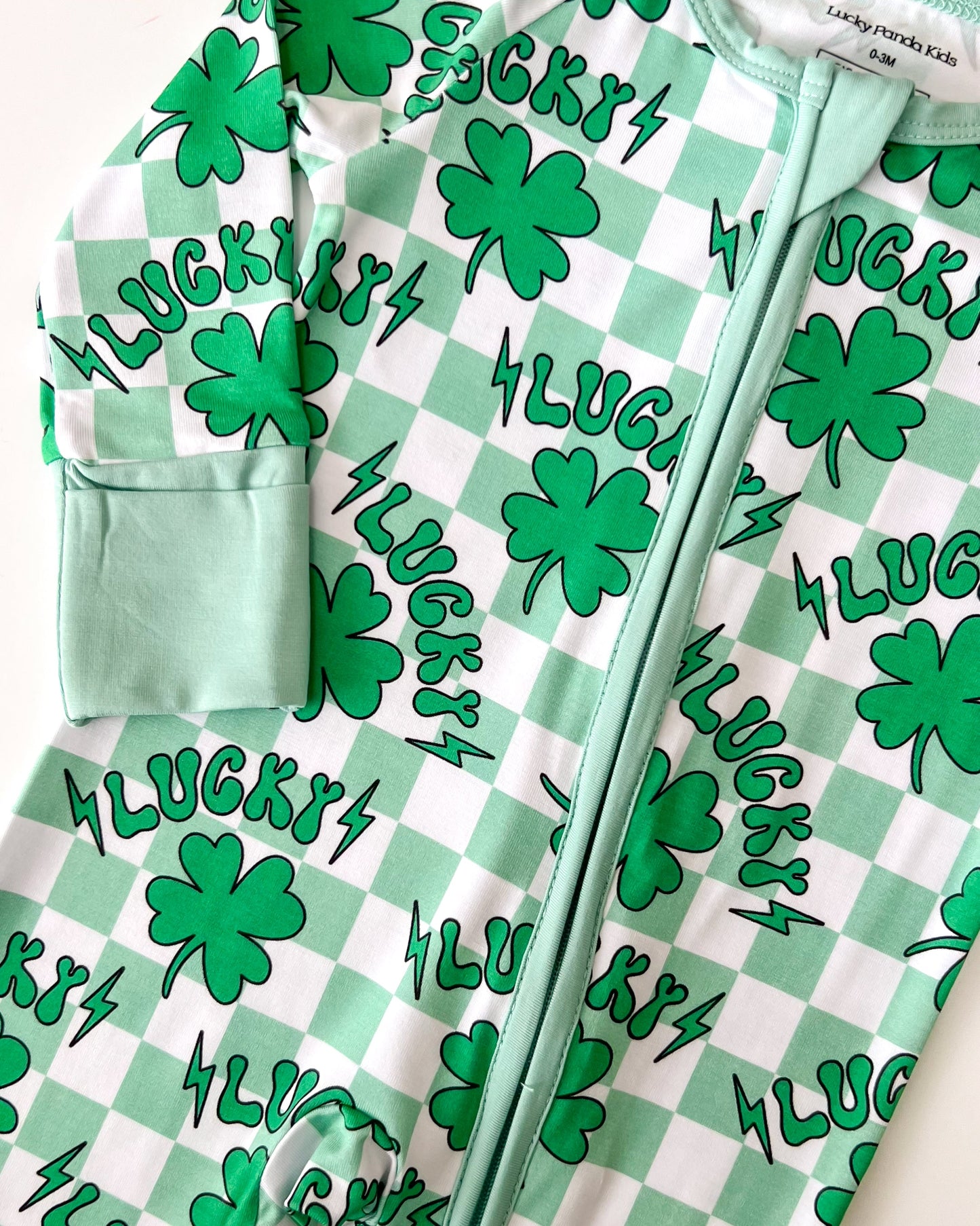 Baby Bamboo Zip Pajama Romper | Lucky Shamrock