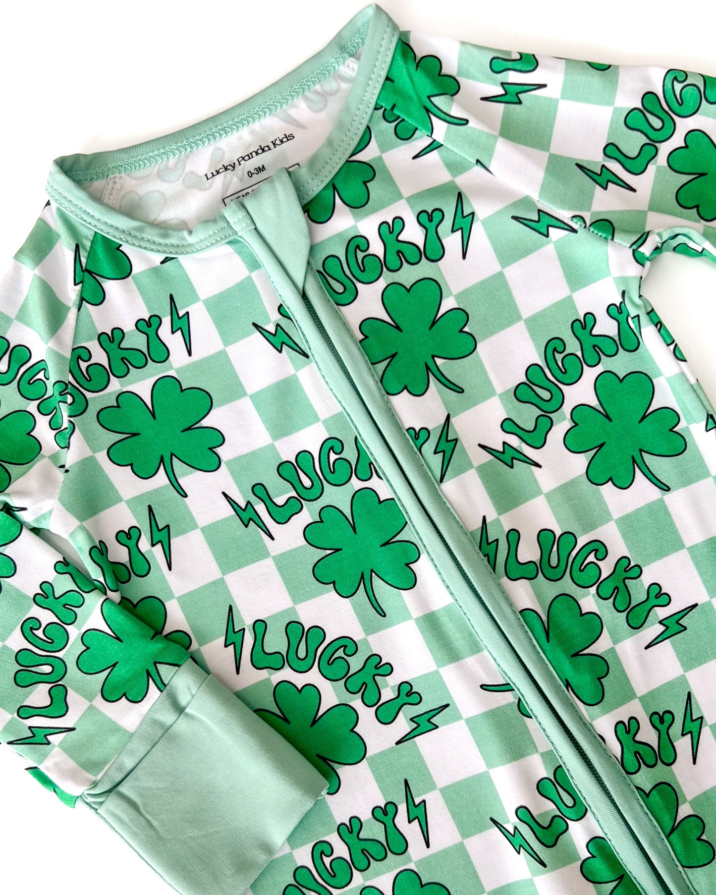 Baby Bamboo Zip Pajama Romper | Lucky Shamrock