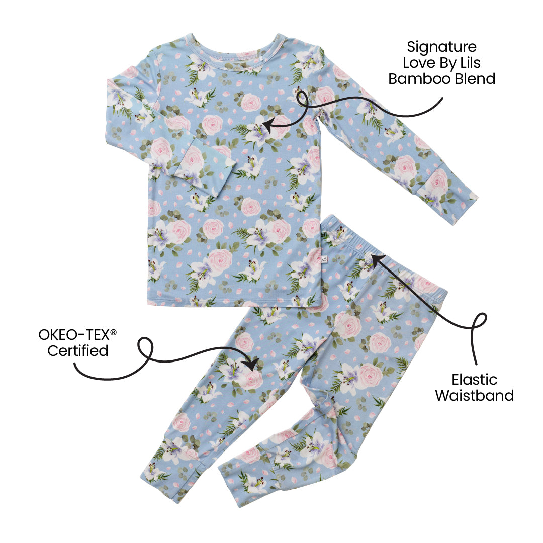 Girls Lillian Floral Bamboo Long Sleeve Pajama Set