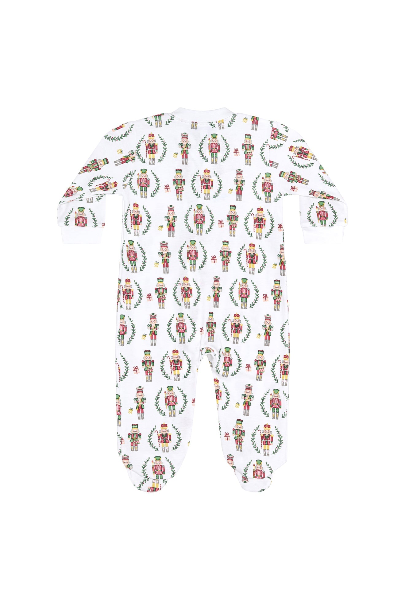 Christmas Nutcrackers Pima Cotton Baby Girl Zipper Footie for a cozy and stylish holiday season by Nellapima