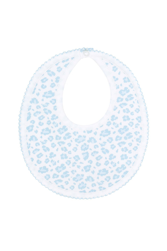 Blue Cheetah Print Pima Cotton Baby Bib