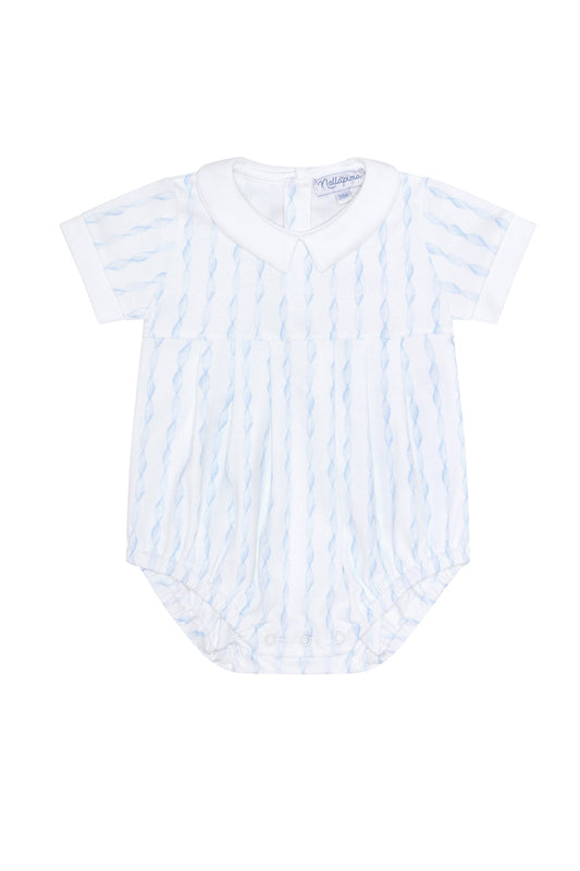 Baby Boy Blue Twirls Pima Cotton Bubble