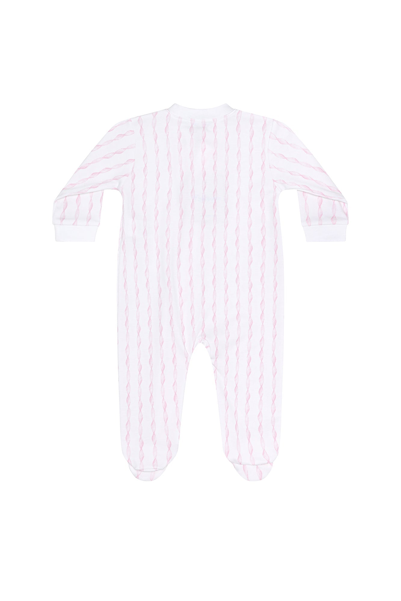 Baby Girl Pink Twirls Pima Cotton Zipper Footie