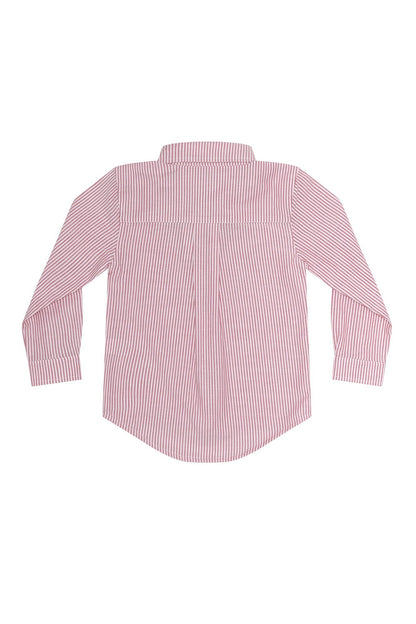 Boys Red Stripes Long Sleeve Shirt