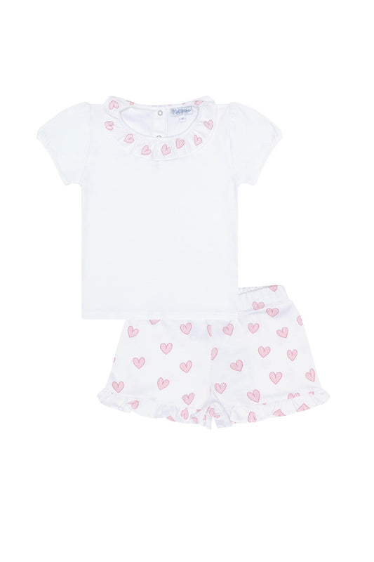 Pink Heart Short Set