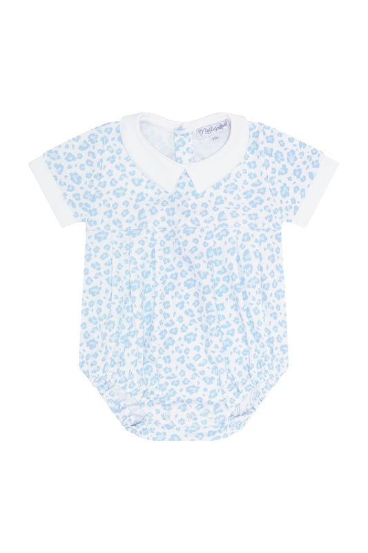 Baby Boy Blue Cheetah Print Pima Cotton Bubble