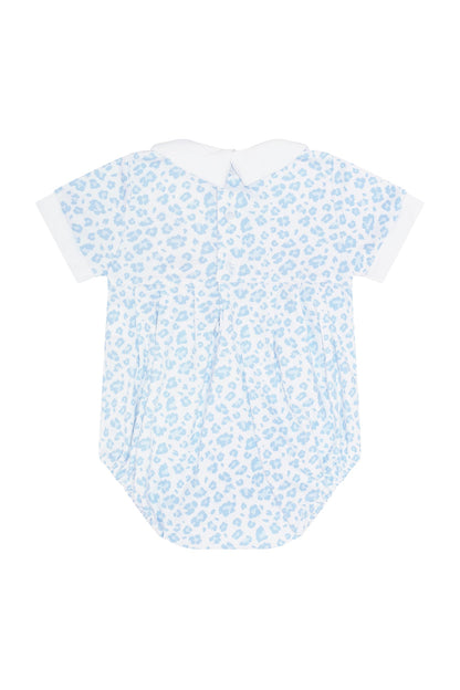 Baby Boy Blue Cheetah Print Pima Cotton Bubble