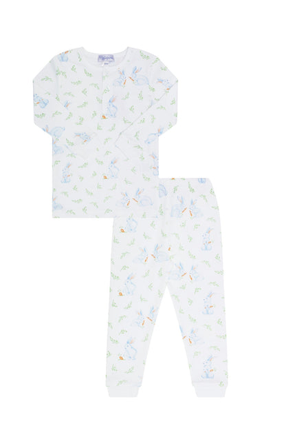 Blue Bunny Print Pima Cotton Pajama Set