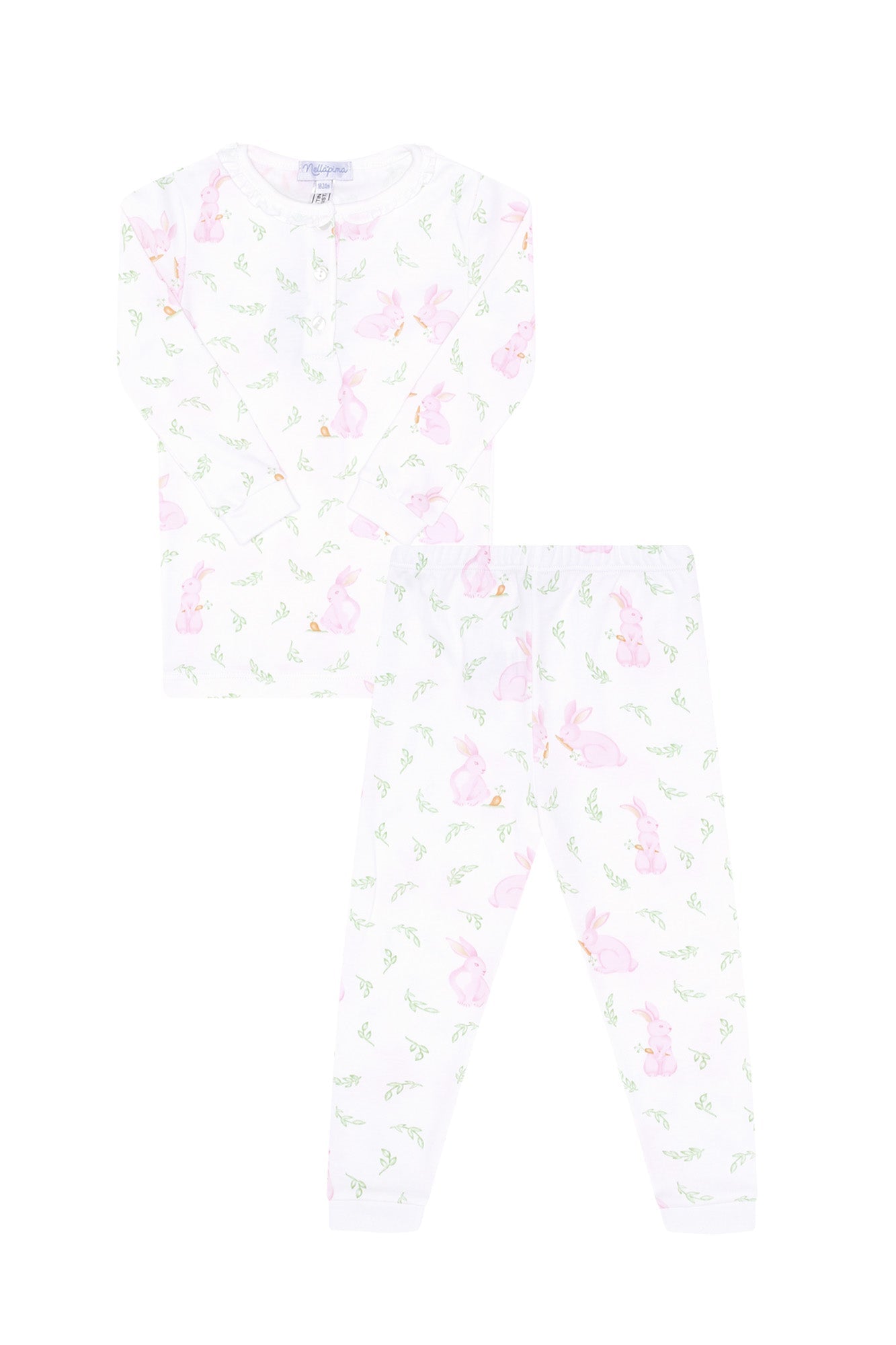 Girls Pink Bunny Print Pima CottonPajama