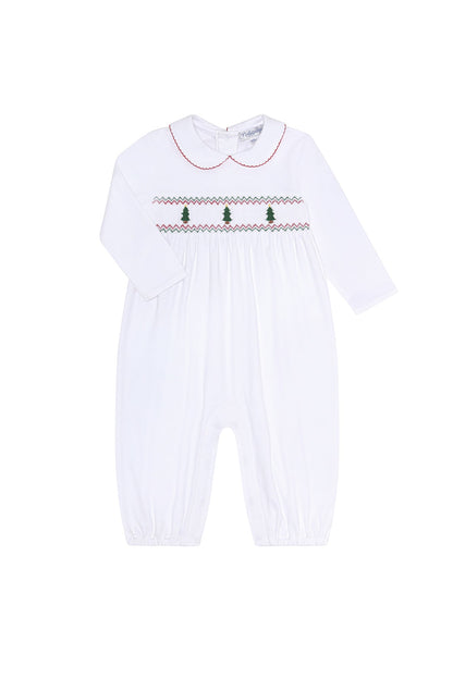 Baby Christmas Tree Smocked Pima Cotton Romper