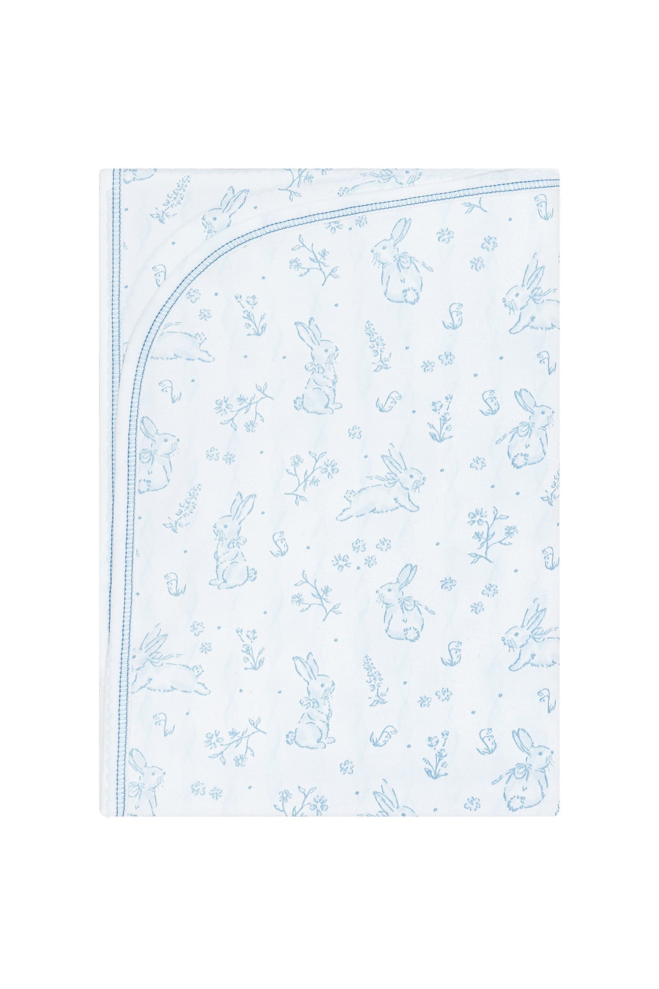 Blue Bunny Toile Blanket