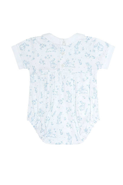 Blue Bunny Toile Pima Cotton Bubble