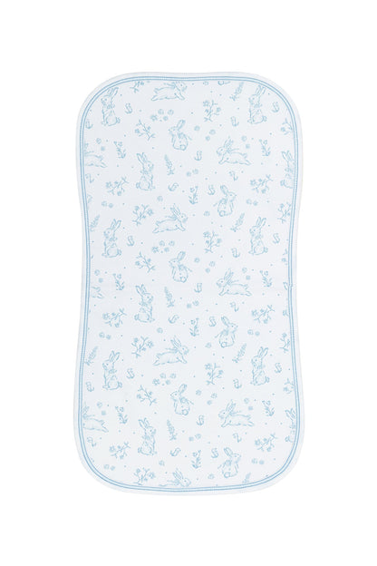 Blue Bunny Toile Burp Cloth