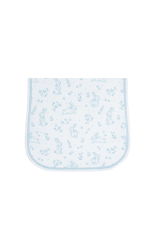 Blue Bunny Toile Burp Cloth