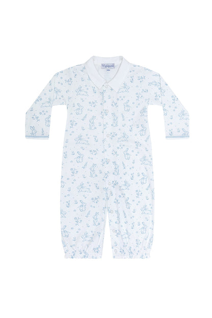 Blue Bunny Toile Pima Cotton Baby Converter Gown