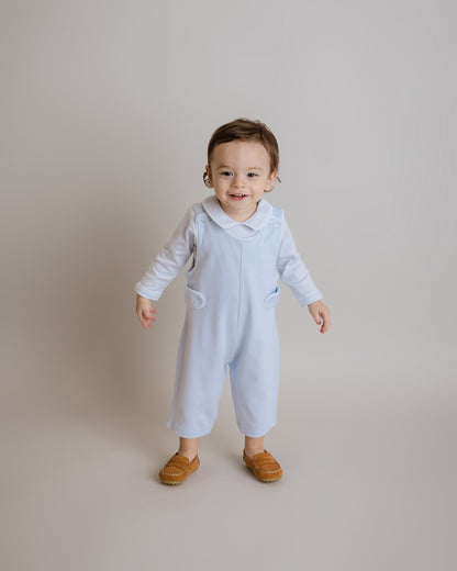 Baby Boy Light Blue Pima Cotton Long Jon Jon