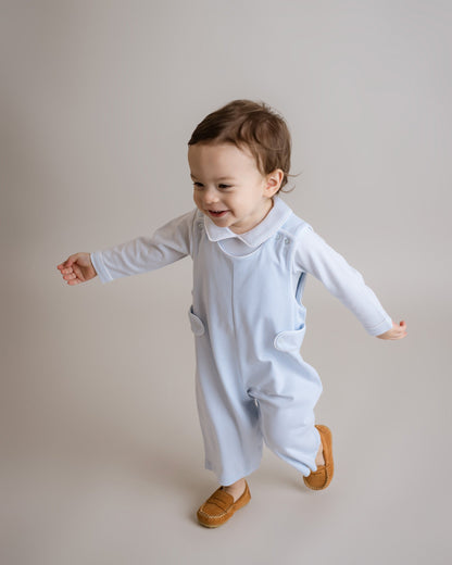 Baby Boy Light Blue Pima Cotton Long Jon Jon