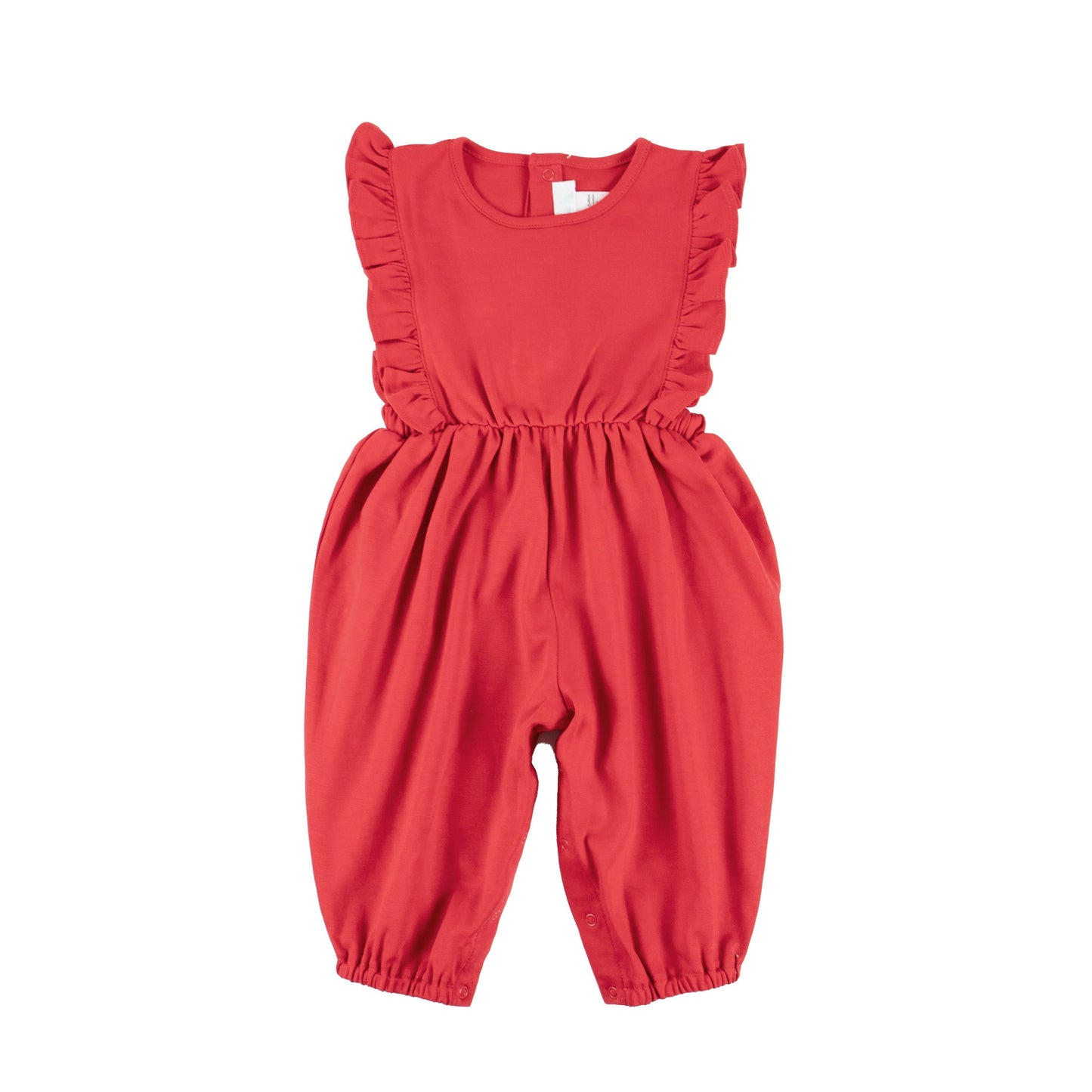 Red Baby Girl Pima Cotton Longall with ruffle trim, perfect for comfortable and stylish infant wear
by Cuclie