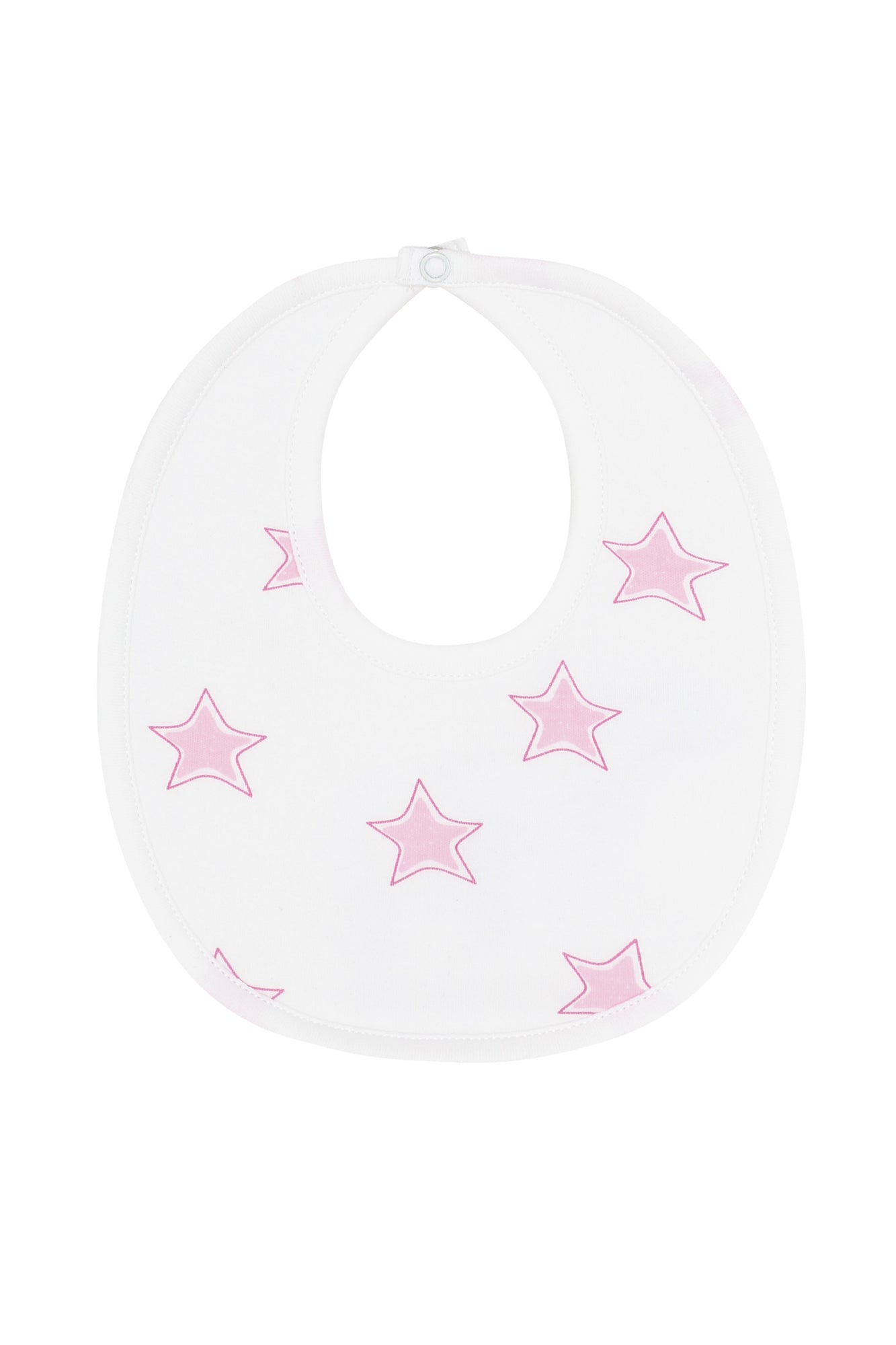 Pink Stars Print Pima Cotton Baby Bib