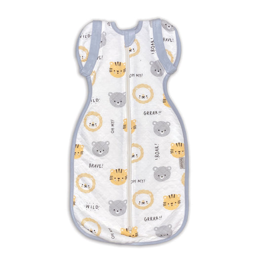 Bamboo Newborn Cocoon Sack 1 TOG (Lion Tiger & Bears Print)