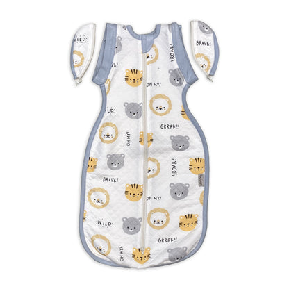 Bamboo Newborn Cocoon Sack 1 TOG (Lion Tiger & Bears Print)