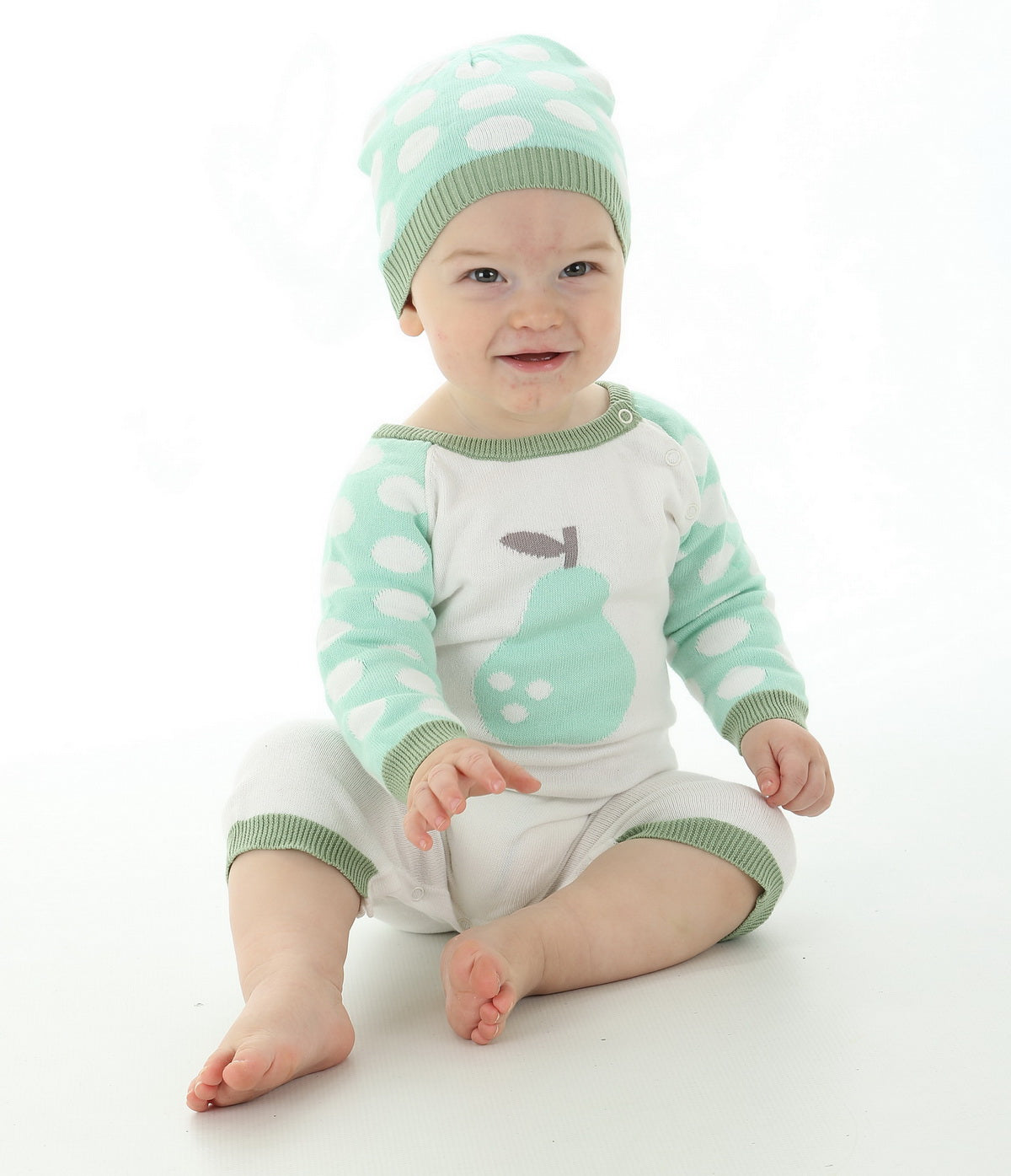 Sweater Romper (Seafoam Dot Pear)