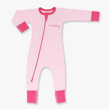 Pink Dumpling Zip Romper