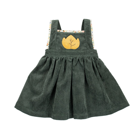 Forest Green Corduroy Girls Pinafore Dress